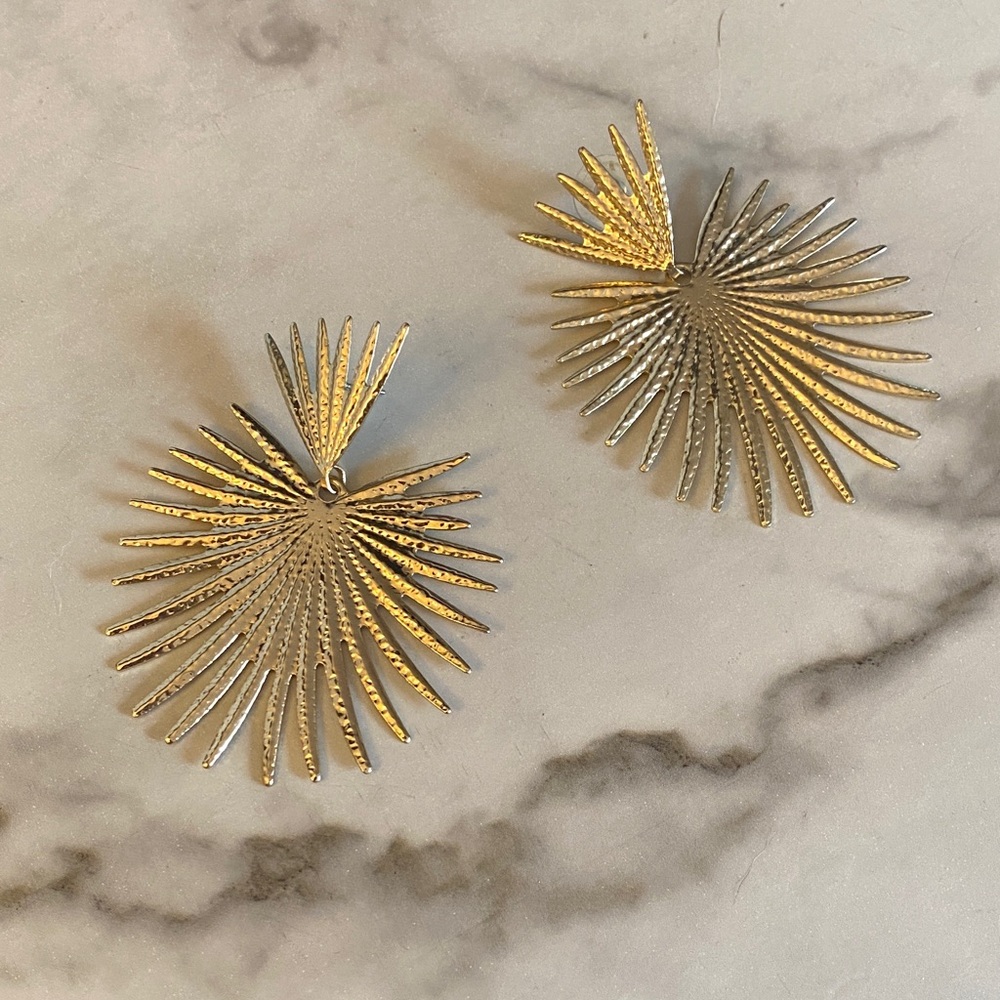 Park Lane Gold and Silver Palm Leaf Earrings